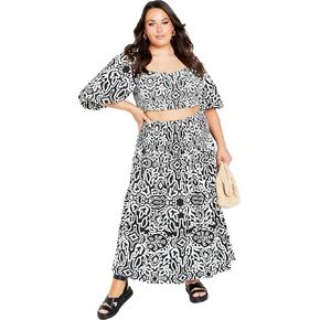 City Chic Plus Size Skirt, Amari A Line Maxi Skirt