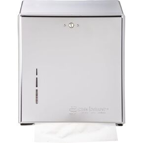 منتجات Carlisle FoodService T1950XC موزع مناشف تجاري صغير قابل للطي/متعدد الطيات، سعة منشفة متعددة الطي 250 / 150 C، كروم