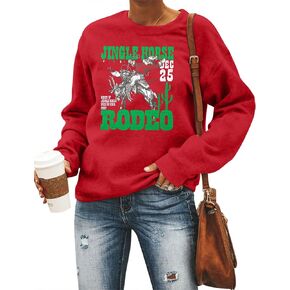 Cowboy Christmas Sweatshirt Women Merry Christmas Sweatshirts Western Cowgirl Country Long Sleeve Pullover Top