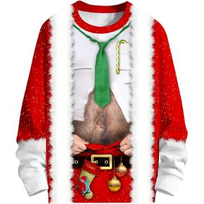 SANKILL Ugly Christmas Sweaters For Men Women Funny Christmas Sweater For Couples Ugly Christmas Sweatshirt