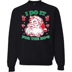 wild custom apparel I Do it for the Hos Ugly Christmas Sweater Crewneck Sweatshirt