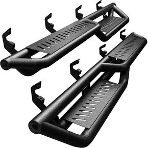 OEDRO 6 Inch Running Boards Compatible with 2019-2024 Chevy Silverado/GMC Sierra 1500 Double Cab; 2020-2024 Silverado/Sierra 2500HD 3500HD, Bolt-on Side Steps Steel Nerf Bar, Two Stairs Design