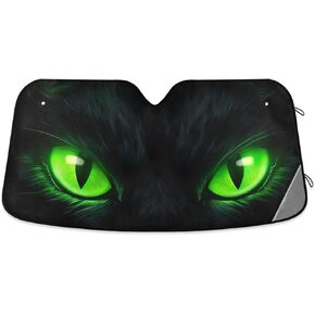 Dragon's Green Eyes Car Windshield Sun Shade Foldable Sun Shield Shade for Blocks UV Rays Protector-Keeps Your Vehicle Cool for Most Sedans SUV Truck,57"x31.5"