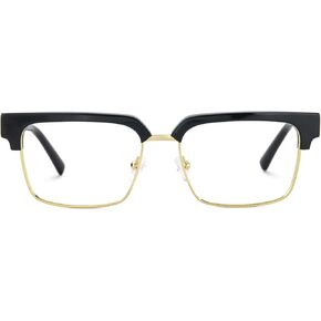Zeelool Retro Rectangle Glasses for Men Chic Half-frame Eyeglasses with Clear Lens Eyewear Frames Gerena ZJGX374608