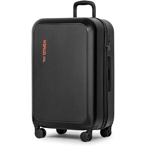 KYME Hardshell Luggage with Wheels 100% PC TSA Approved Travel Rolling Suitcase 26" Plus Large Checked Luggage for Men Black
