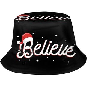Christmas Bucket Hat Fashion Xmas Hat Packable Sun Hat Outdoor Fisherman Cap for Men Women