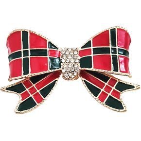 Christmas Brooches Christmas Bow Brooch Red and Green, Christmas Bow tie decorations, Christmas Pins and Brooches for women Men