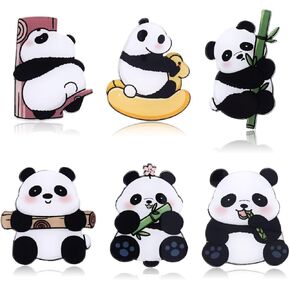 6Pcs Panda Pins for Backpacks Cute Acrylic Brooch Pins Cartoon Panda Bag Pins Aesthetic Badges Pin Lapel Pins Kawaii Accessories for Bags, Hoodies, Hats, Coats Birthday Gifts for Women Girls