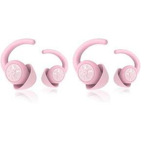 Ear Plugs for Sleeping Noise Cancelling 2 Pairs Noise Reduction Earplugs for Sleep Soft Silicone Hearing Protection Earplug for Snoring Work Construction Noise Sensitive PK-Pink