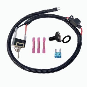 Universal Fuse Bypass Switch kit for ATM Mini-Fuse Towed Vehicles, with Heavy Duty Rocker Toggle Switch and Waterproof Boot Cap Cover (70cm/27.56")