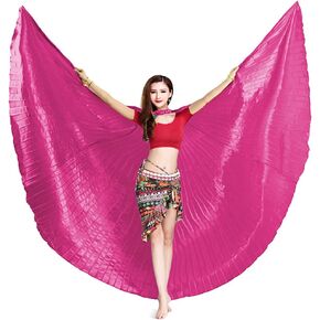 Nimiman Women Belly Dance 360 Degree Isis Wings with Portable Flexible Sticks (Rose), Large