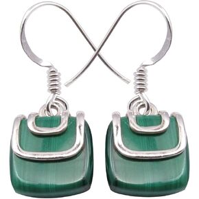 أقراط متدلية من كاب الملكيت 2.8 سم 3.6 جرام 925 من الفضة الإسترليني الصلبة in Kuwait