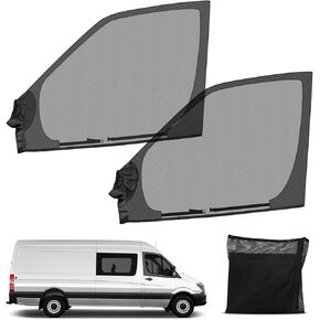 Magnetic Van Window Screens, 47 x 33 inches Front Door Bug Screens (Pair), Universal Size for Transit Van, Promaster, Sprinter and Other Vans & Cars, Keeps Bugs Out Magnetic Bug Mesh, Easy to Install in Kuwait