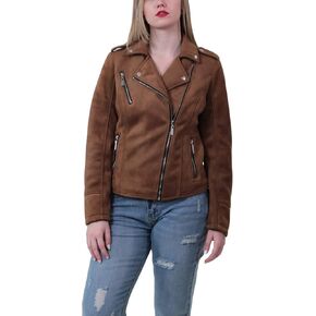 JOUJOU Women's Faux Suede Moto Jacket, Comfortable & Stylish, Trendy Coat