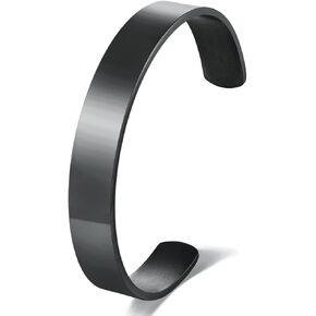 2 PCS Couples cuff bracelet Solid Minimalist Stainless Steel Cuff Bangle Bracelet designed for men women couples lovers
