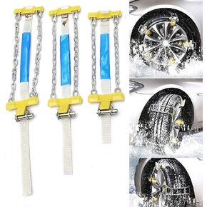 10 Packs Car Snow Chains Emergency Anti Slip Tire Chains with Thickened Manganese Steel for Truck SUV in Snow, Ice, Sand and Mud(Tire Width 165-285mm)