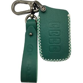 Genuine Leather Key Fob Cover & Key Chain for Lexus (2-4 Buttons, Keyless Go)- Fits RX350, ES350, GX460, IS250, IS300, NX300, GS350 & More (2013-Up) (Black)