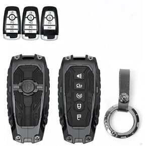 Z8 for Ford Key Fob Cover,Metal Key Protective Case Key Shells Compatible with 2021-2024 Bronco&2017-2024 Fusion Edge&2018-2024 Mustang Explorer Expedition F150 F250 F350