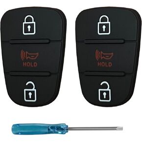 Key Fob Rubber Button Pad Replacement for 2010-2013 Kia Soul 2012-2014 Kia Rio Sportage Keyless Entry Remote Control Flip Key Shell
