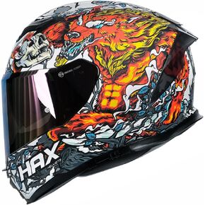 HAX Force Aerodynamic Full Face Helmet for Street & E-Bikes DOT & ECE Certified - Enhanced Dual Visor, Adult Size