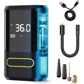 Tire Inflator Portable Air Compressor for Cars - 150PSI Portable Tire Inflator with Digital Gauge, Cordless with Auto-Shutoff, Air Pump for Car Tires, Bicycle, Motorcycle
