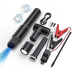 4 in 1 Car Vacuum Cleaner High Power 10000PA Handheld Car Vacuum & Tire Inflator Portable & Jump Start, Flashlight, Air Pump for Car Motorcycles Ball, Essential Car Accessories for Women Men