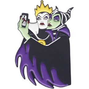 حقيبة ظهر Kawaii Maleficent W/Evil Queen Disney ذات دبوس على شكل شخصية لطيفة ورائعة من فيلم Dark Cape Selfie