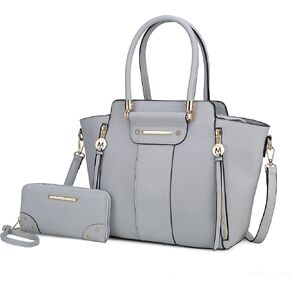 MKF Collection Tote Bag for Women, Vegan Leather Satchel Wristlet wallet Shoulder bag Top-Handle Hobo Purse Handbag by Mia k