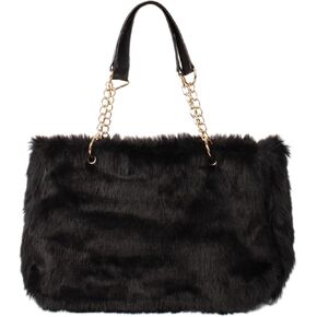 Aisa Choice Women's Faux Fur Tote Purse Furry Leopard Large Capacity Shoulder Bag Satchel Handbag …