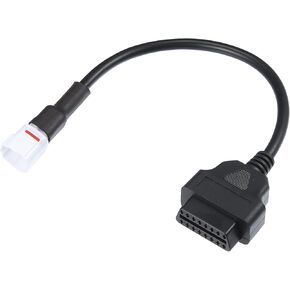 X AUTOHAUX 4 Pin to OBDII Cable Cord Diagnostic Adapter Cable Motorcycle OBD2 Scanner Diagnostic Cable Adapter for Yamaha MT10