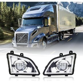 Front Bumper Fog Light Lamps Compatible with Volvo VNL Trucks 2018-2024, Clear Lens,Driver Left Side and Passenger Right Side (NORMAL WHITE)
