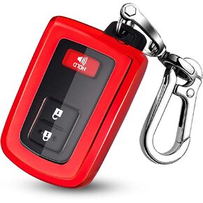 QBUC for Toyota Key Fob Cover with Keychain TPU Protection Key Case Compatible with Toyota 2019-2021 Tacoma 4Runner Sequoia Highlander Avalon Camry Corolla RAV8 Land Cruise Smart Key(Purple Black)