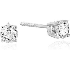 1/4 to 2 cttw VS2-SI1 Certified Diamond Stud Earrings 14K White Gold Screw Backs