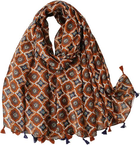 Soft Scarf for Women Girls Boho Large Lightweight Scarves Shawls Wraps for Four Seasons 70 x 35 inches in Kuwait