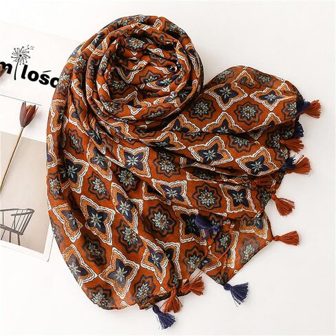Soft Scarf for Women Girls Boho Large Lightweight Scarves Shawls Wraps for Four Seasons 70 x 35 inches in Kuwait