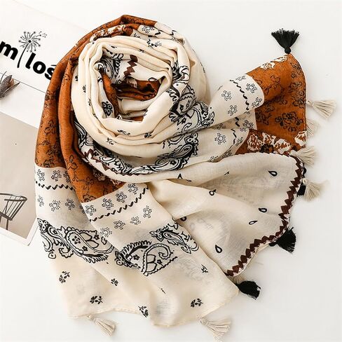 Soft Scarf for Women Girls Boho Large Lightweight Scarves Shawls Wraps for Four Seasons 70 x 35 inches in Kuwait