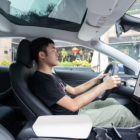 غطاء وحدة التحكم المركزية ENOCHT متوافق مع طراز Tesla 3 موديل Y 2023/2022 مقاوم للماء ومضاد للانزلاق لصندوق مسند الذراع يغطي الملحقات العالمية باللون الأبيض 2016-2024 (غير متوافق مع موديل 2024 3) in Kuwait