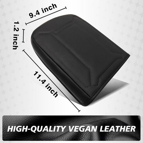 BestEvMod Center Console Armrest Pad Cover Compatible with Kia EV9 2024 Accessories Extra Soft Microfiber Leather Protector Seat Armrest Cover (Black/Black Stiching) in Kuwait