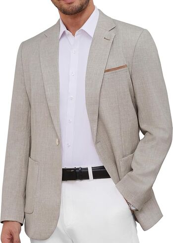 WULFUL Men's Herringbone Blazer Jacket Lightweight Casual Sport Coat One Button Suit Jackets in Saudi Arabia