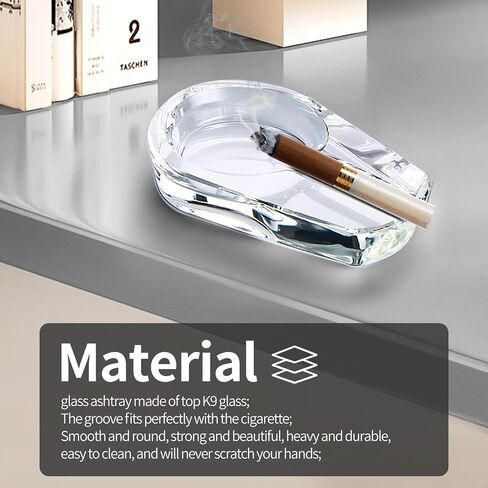 Glass Ashtray, Crystal Ashtray, Cigarettes Cigar Ash Tray Holder, Household Ashtray for Weed, Elegant Desktop Tabletop Decoration, Indoor Outdoor Ashtray, Smokers' Gift, Smoking Accessories in Saudi Arabia
