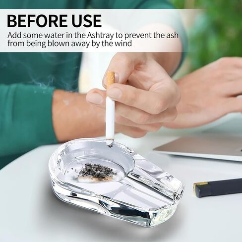 Glass Ashtray, Crystal Ashtray, Cigarettes Cigar Ash Tray Holder, Household Ashtray for Weed, Elegant Desktop Tabletop Decoration, Indoor Outdoor Ashtray, Smokers' Gift, Smoking Accessories in Saudi Arabia