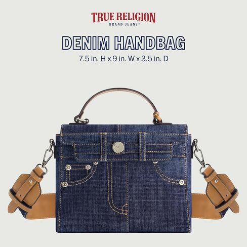 True Religion Women's Shoulder Bag Purse, Jean Pocket Mini Flap Crossbody Handbag with Adjustable Strap in Saudi Arabia