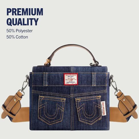 True Religion Women's Shoulder Bag Purse, Jean Pocket Mini Flap Crossbody Handbag with Adjustable Strap in Saudi Arabia