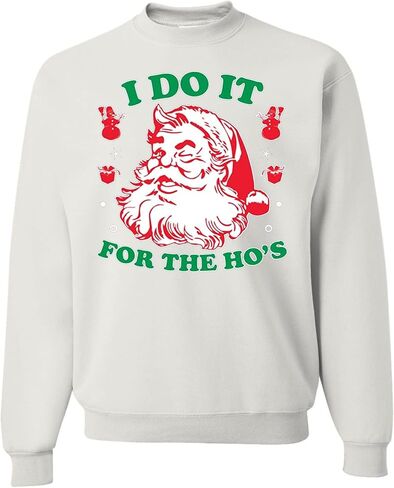 wild custom apparel I Do it for the Hos Ugly Christmas Sweater Crewneck Sweatshirt in Kuwait
