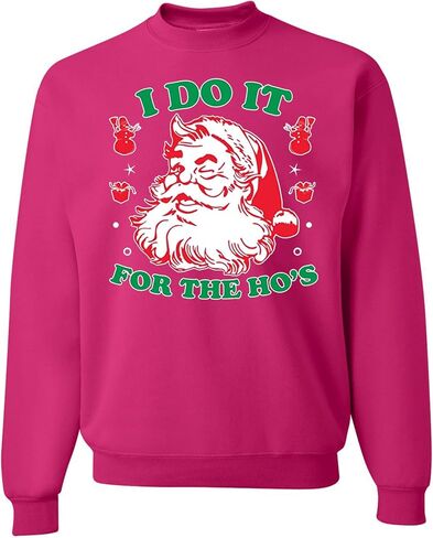 wild custom apparel I Do it for the Hos Ugly Christmas Sweater Crewneck Sweatshirt in Kuwait