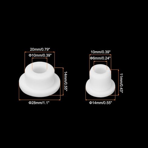 MECCANIXITY T Shape Rubber Grommet Mount Dia 14mm/15mm,ID 9mm/6mm White Seal Protection Cable Grommets Flexible for Cable Pipe in Saudi Arabia