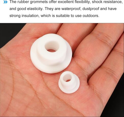 MECCANIXITY T Shape Rubber Grommet Mount Dia 14mm/15mm,ID 9mm/6mm White Seal Protection Cable Grommets Flexible for Cable Pipe in Saudi Arabia
