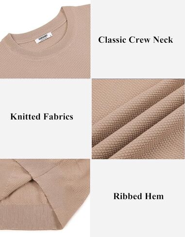 COOFANDY Mens Knit T-Shirts Summer Waffle Shirts Vintage Shirts Short Sleeve Crew Neck Tee Shirt Casual Crochet Top in Saudi Arabia