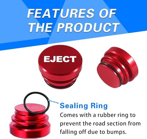 2 PCS Car Cigarette Lighter Cover, Eject+FIRE Missile 12V Metal Cigarette Lighter Dust Cover, Cigarette Lighter Button Plug Cap, Universal Decorative Accessories for Most Cars (Red) in Saudi Arabia