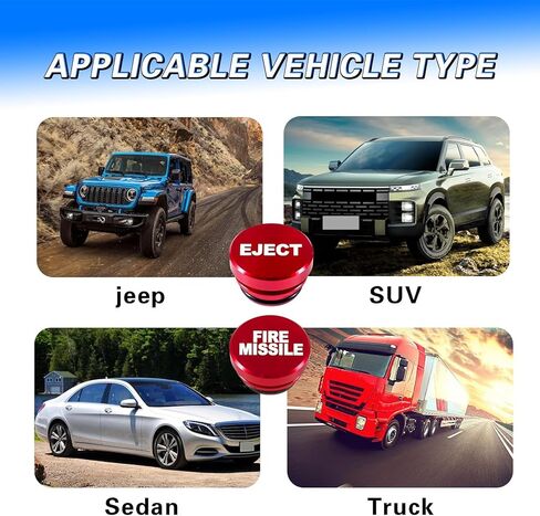2 PCS Car Cigarette Lighter Cover, Eject+FIRE Missile 12V Metal Cigarette Lighter Dust Cover, Cigarette Lighter Button Plug Cap, Universal Decorative Accessories for Most Cars (Red) in Saudi Arabia